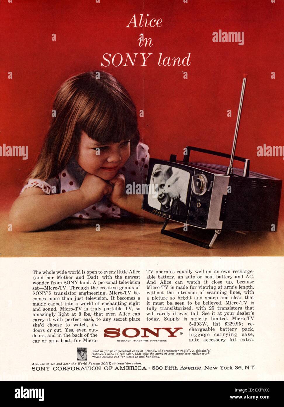 1970er Jahren USA Sony Magazin Anzeige Stockfoto