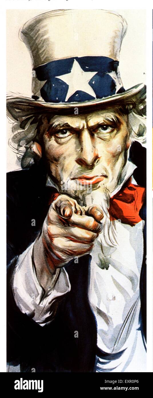 1910er Jahre USA Uncle Sam Patriotismus Poster Stockfoto