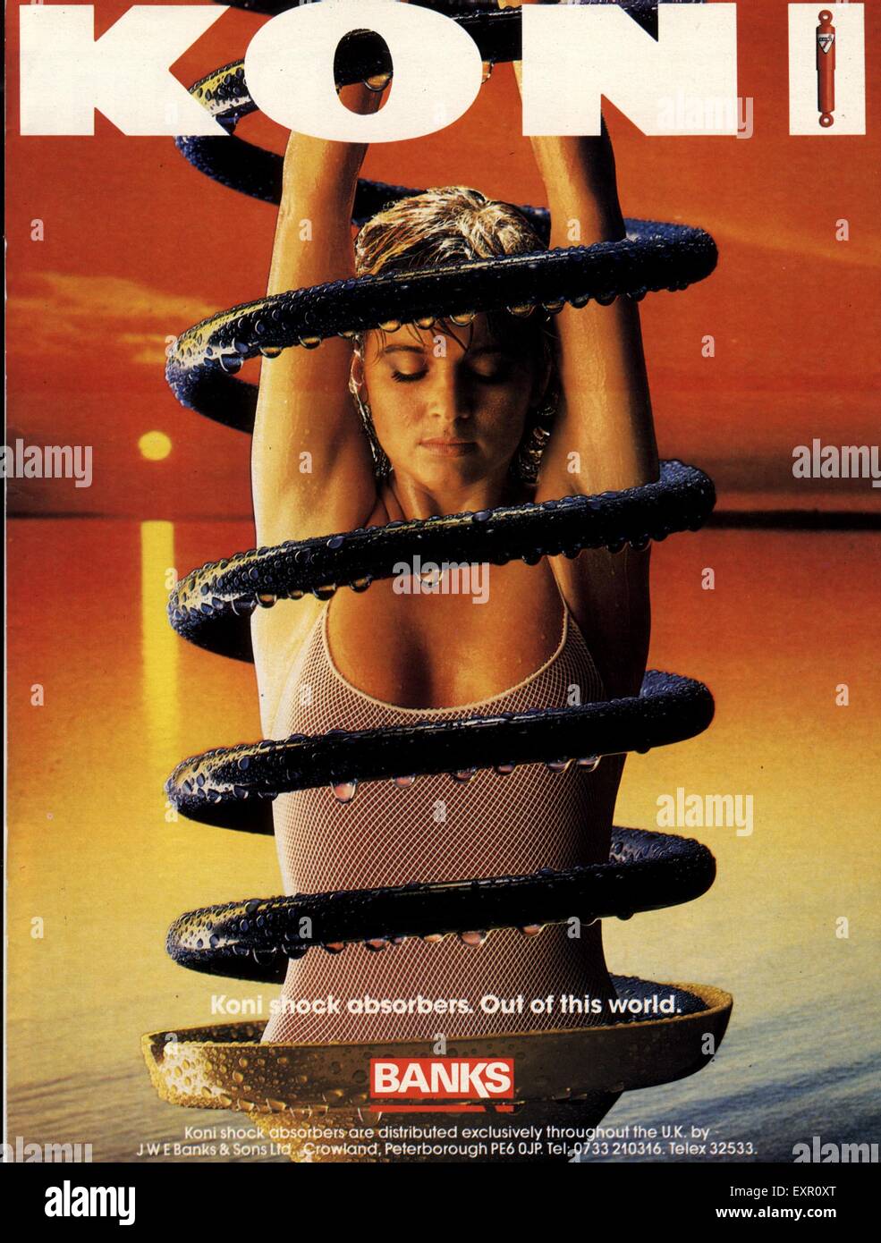 1990er Jahre UK Koni Magazin Anzeige Stockfoto