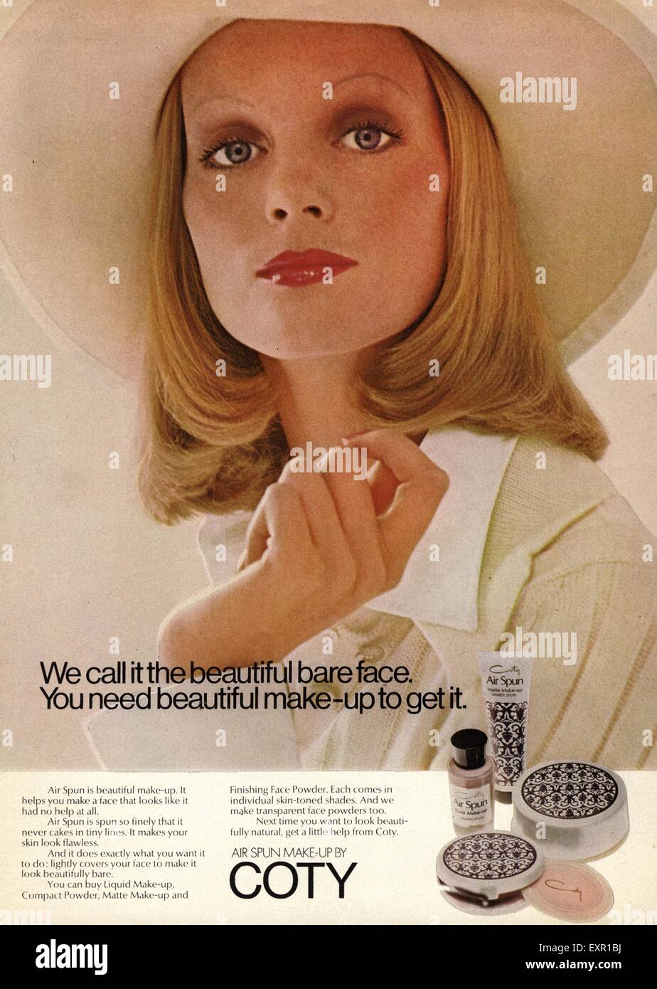 1970er Jahre UK Coty Magazin Anzeige Stockfoto