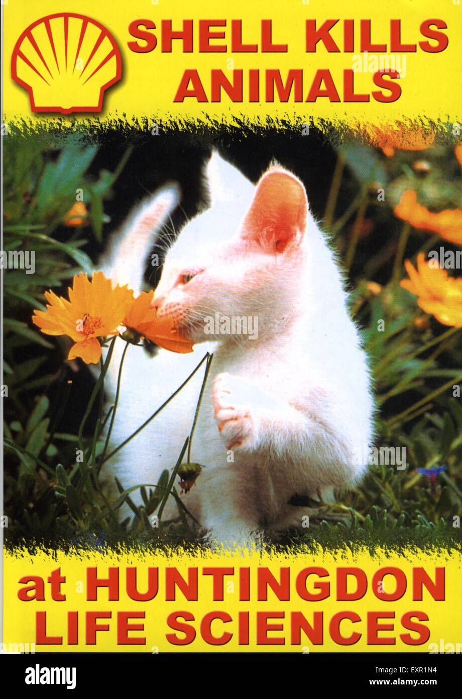 1990er Jahre UK Tierrechte Anti-Vivisection Magazin Anzeige Stockfoto