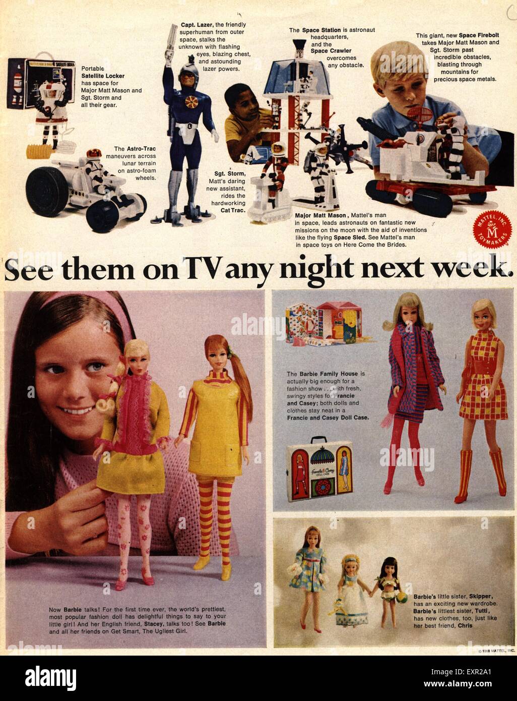 1970er Jahren USA Mattel Barbie Doll Magazin Anzeige Stockfotografie - Alamy