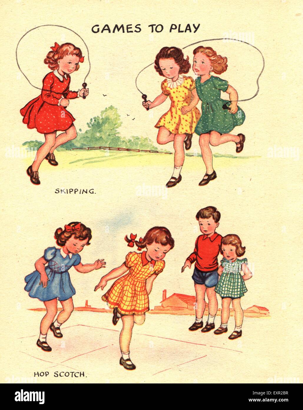 1950er Jahre UK Kinder Schule Bücher Comic / Cartoon-Platte Stockfoto