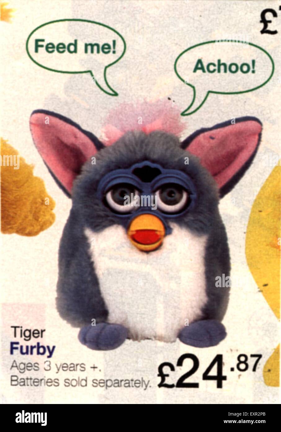 1990er Jahre UK Furby Magazin Anzeige Stockfoto