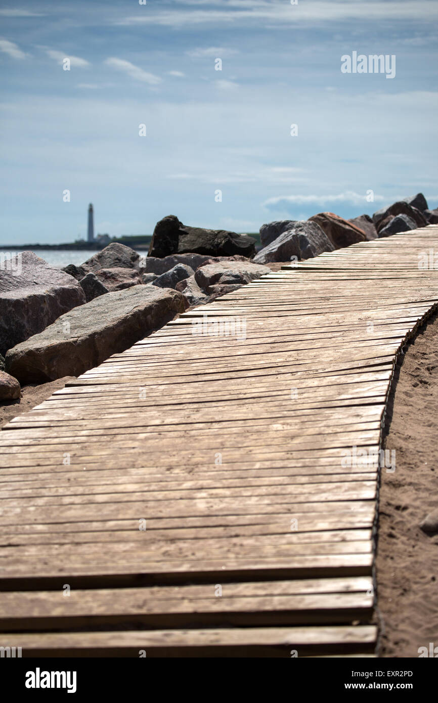 Montrose Strand Gehweg Scotland UK Stockfoto