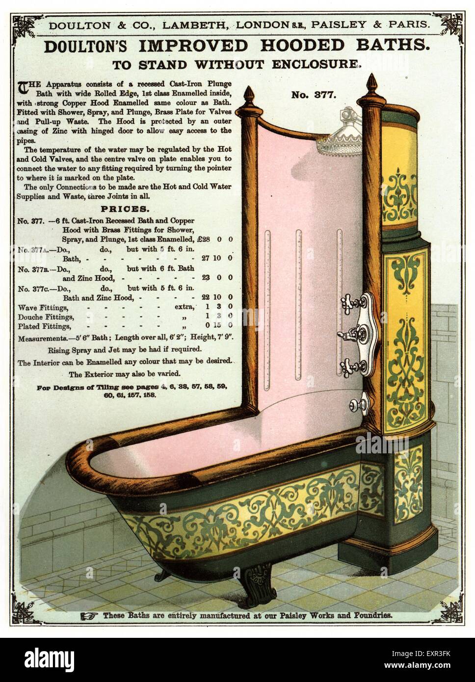 1890er Jahren UK Doultons Magazin Anzeige Stockfoto