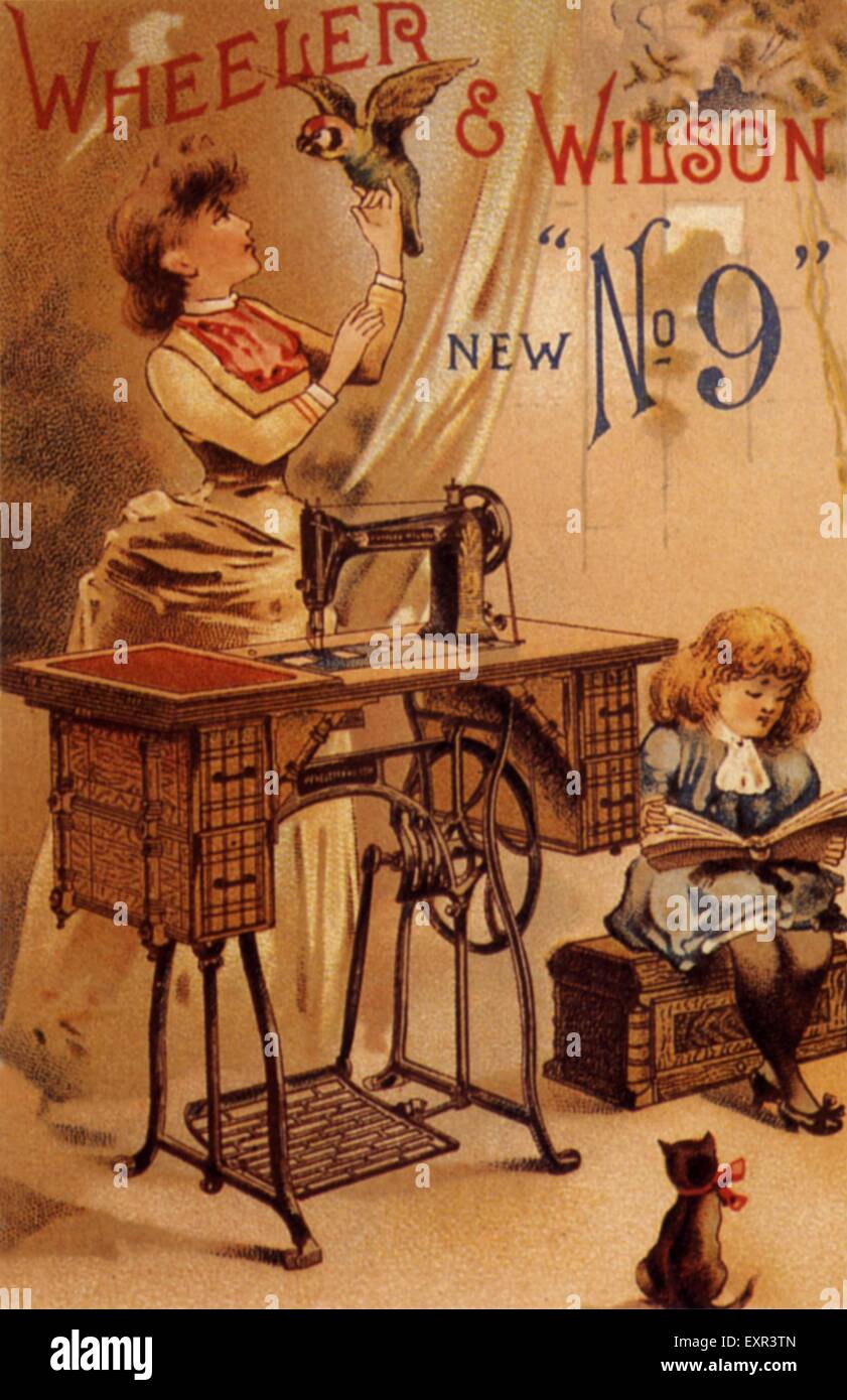 1910er Jahre USA Wheeler und Wilson Magazin Anzeige Stockfoto