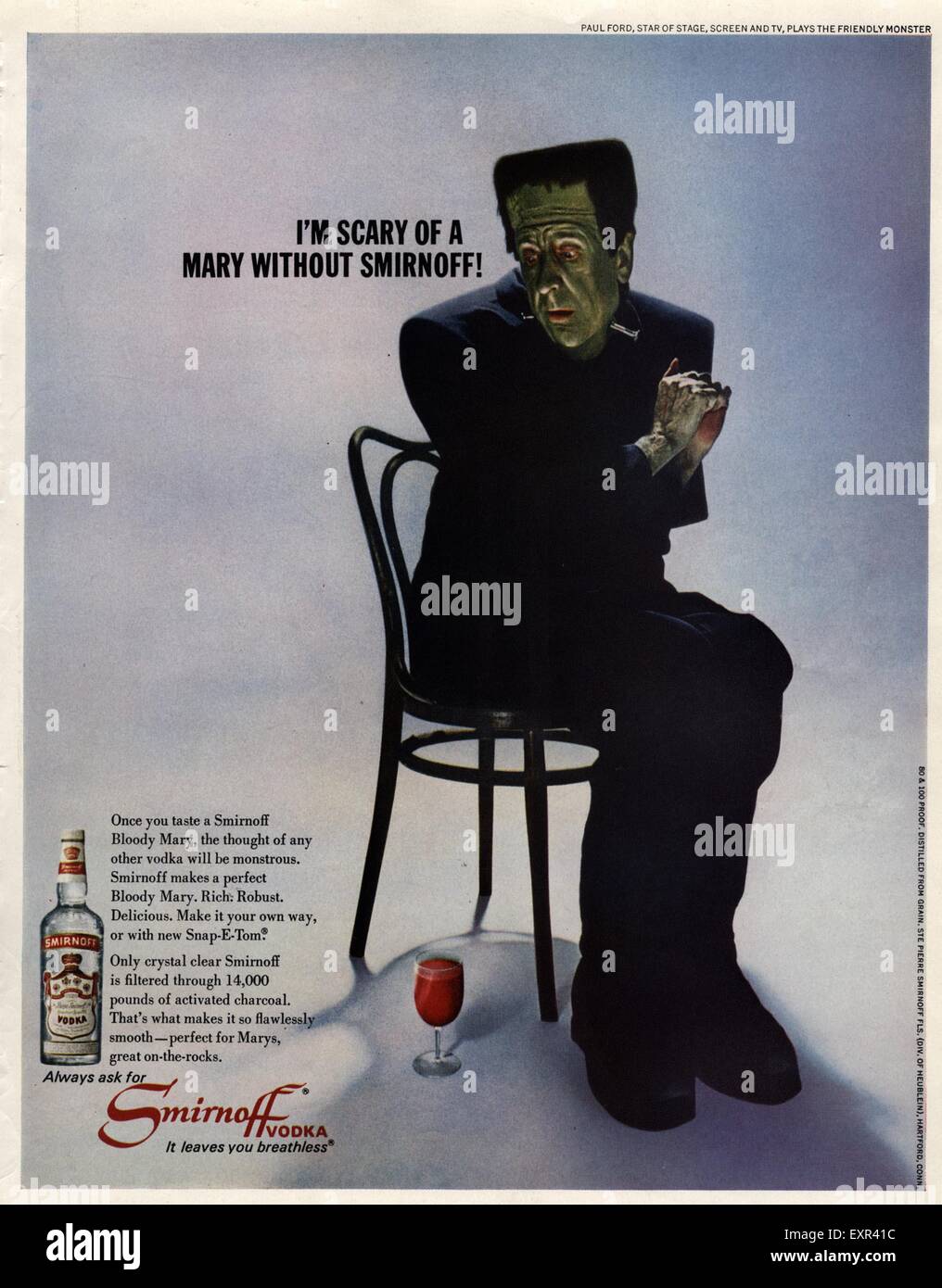 1960er Jahren USA Smirnoff Magazin Anzeige Stockfoto