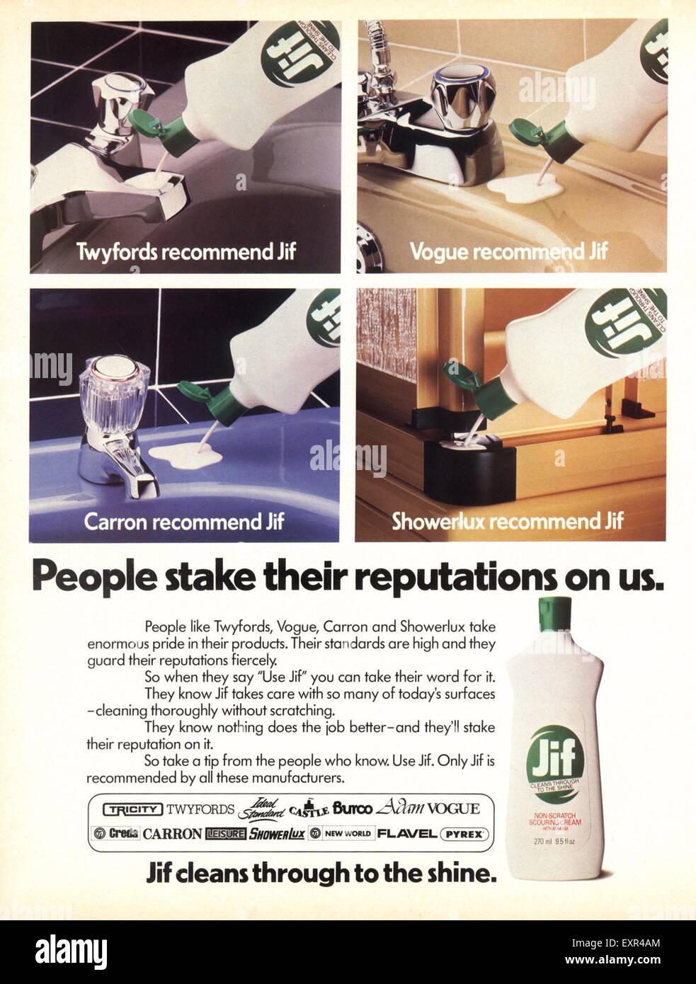 1980er Jahre UK Jif Magazin Anzeige Stockfoto