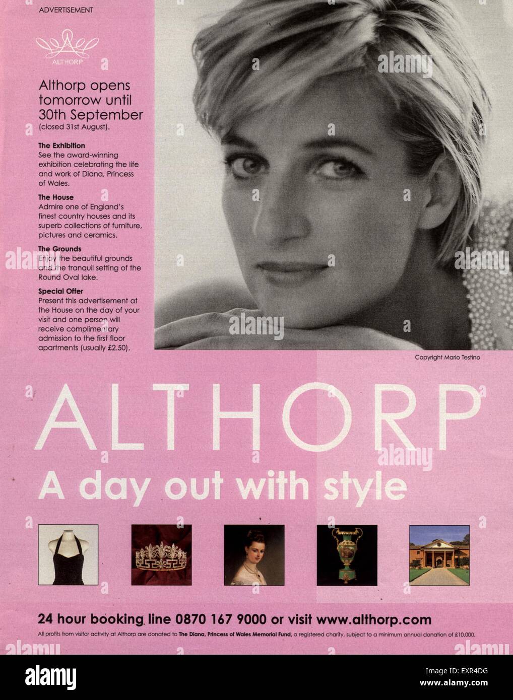 2000er Jahre UK Althorp House Magazin Anzeige Stockfoto