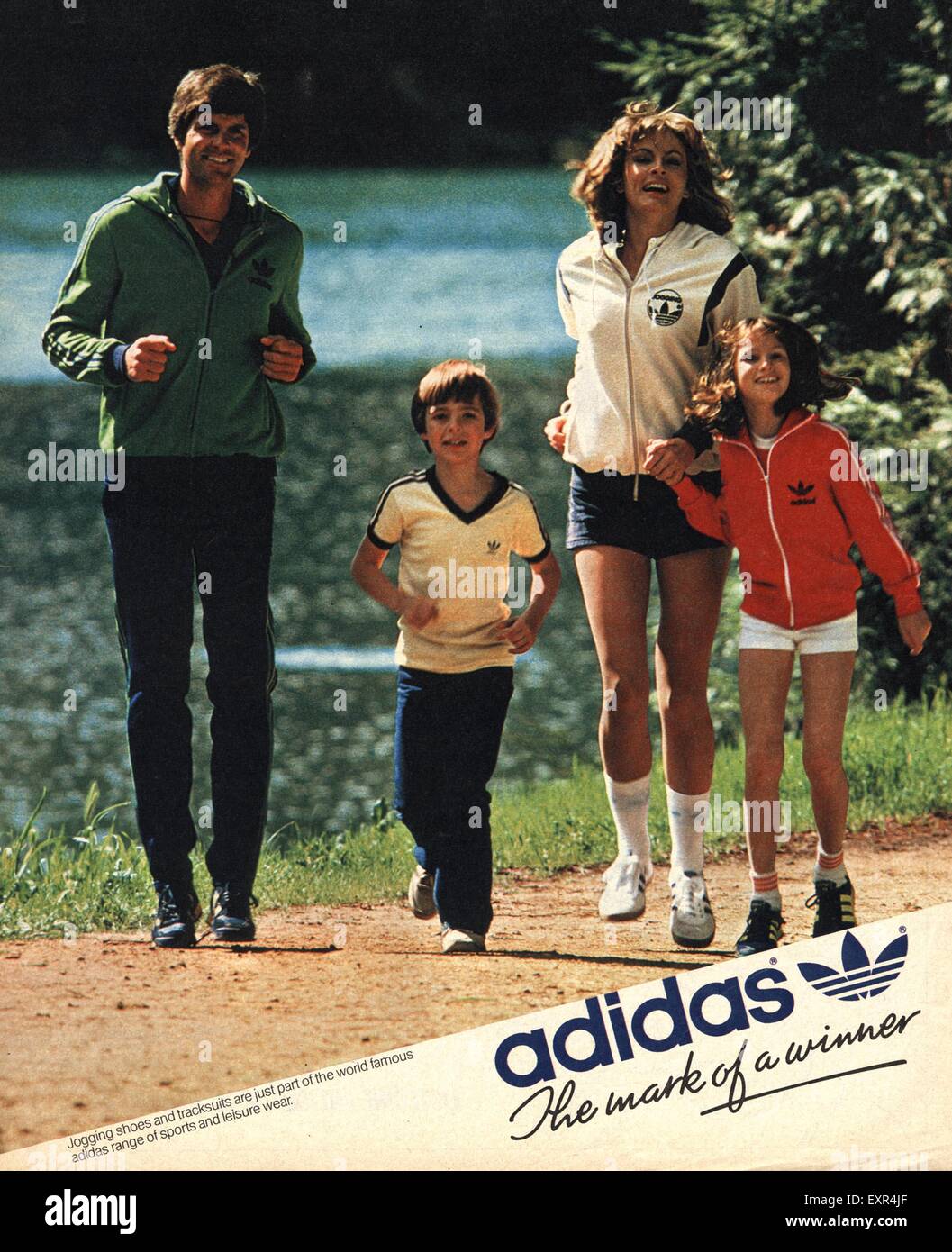 1980er Jahre UK Adidas Magazin Anzeige Stockfotografie - Alamy