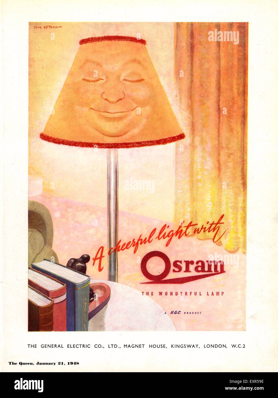 1940er Jahre UK Osram Magazin Anzeige Stockfoto
