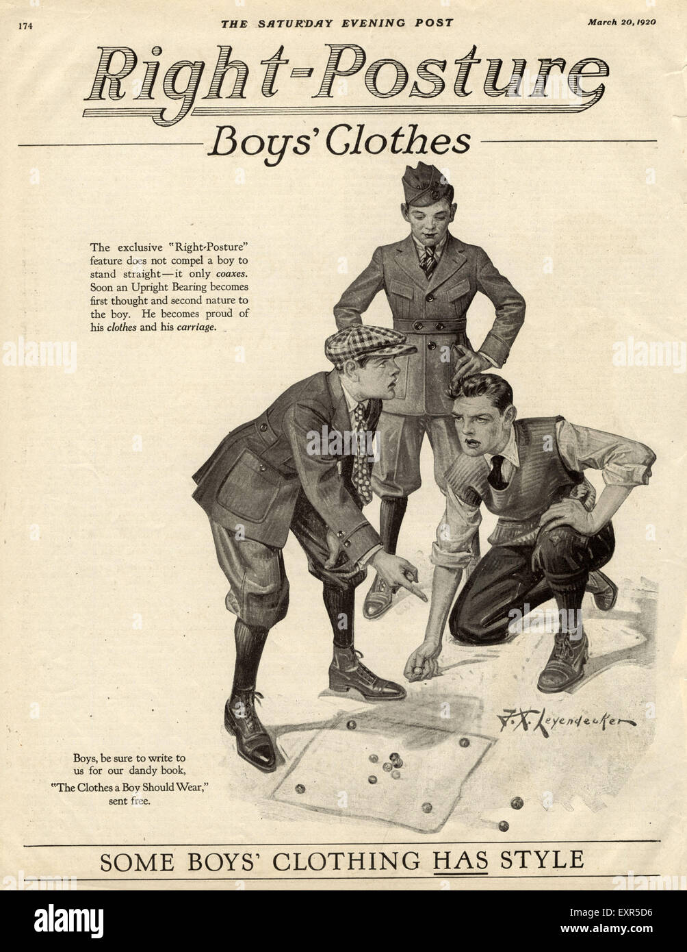 Anzeige der 1910er Jahre USA-Recht-Haltung-Magazin Stockfoto