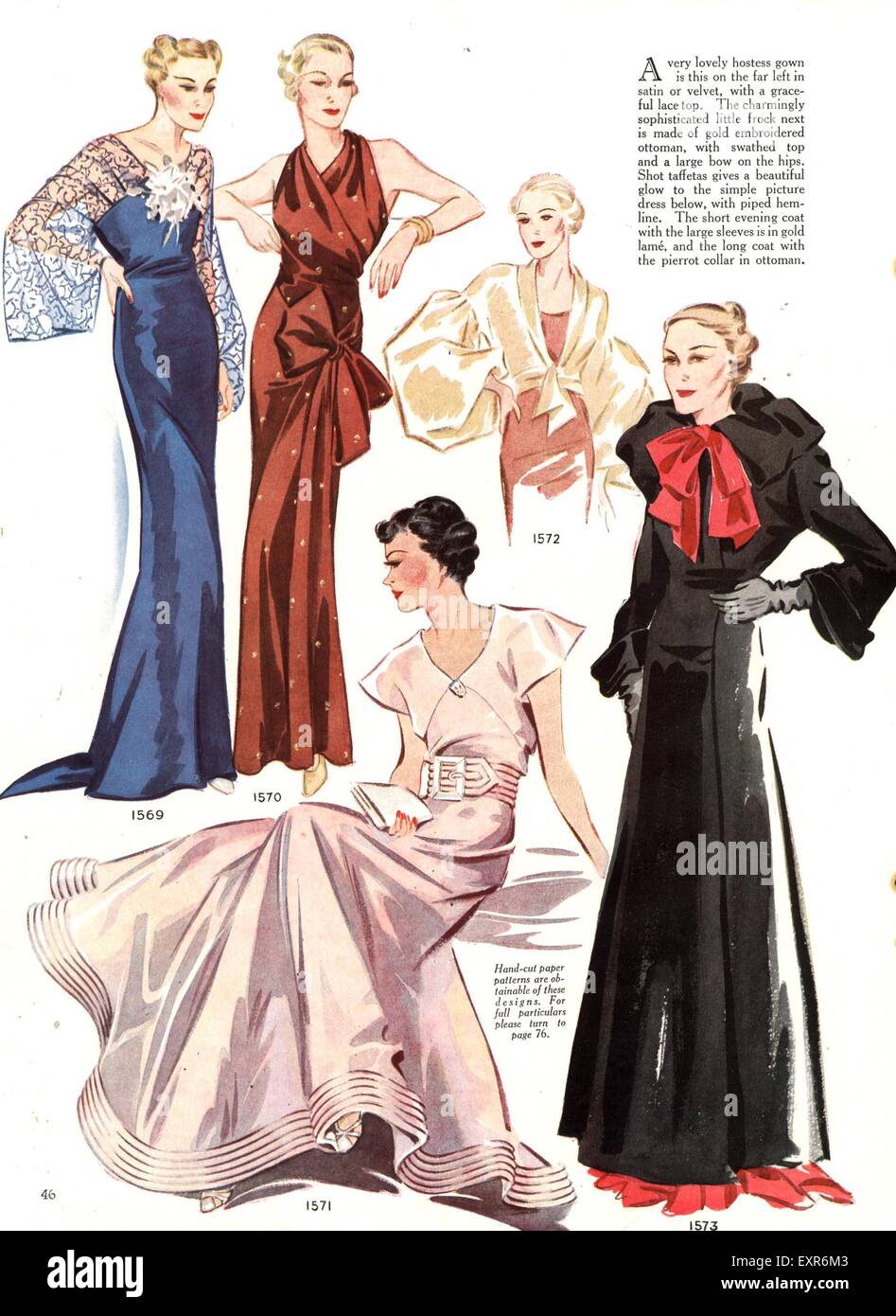 1930er Jahre UK Womens Fashion Magazin Platte Stockfoto