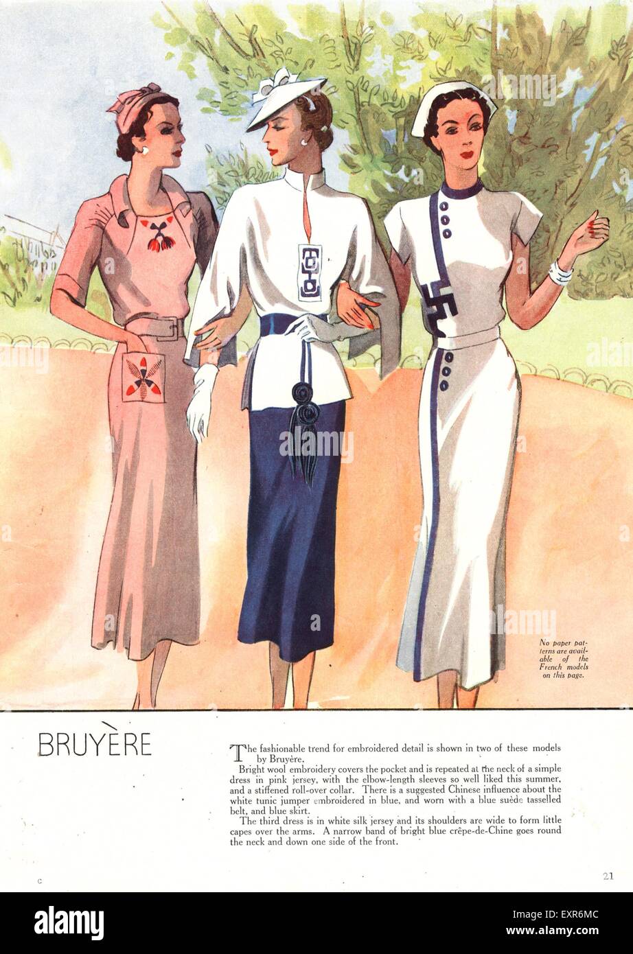 1930er Jahre UK Womens Fashion Magazin Platte Stockfoto