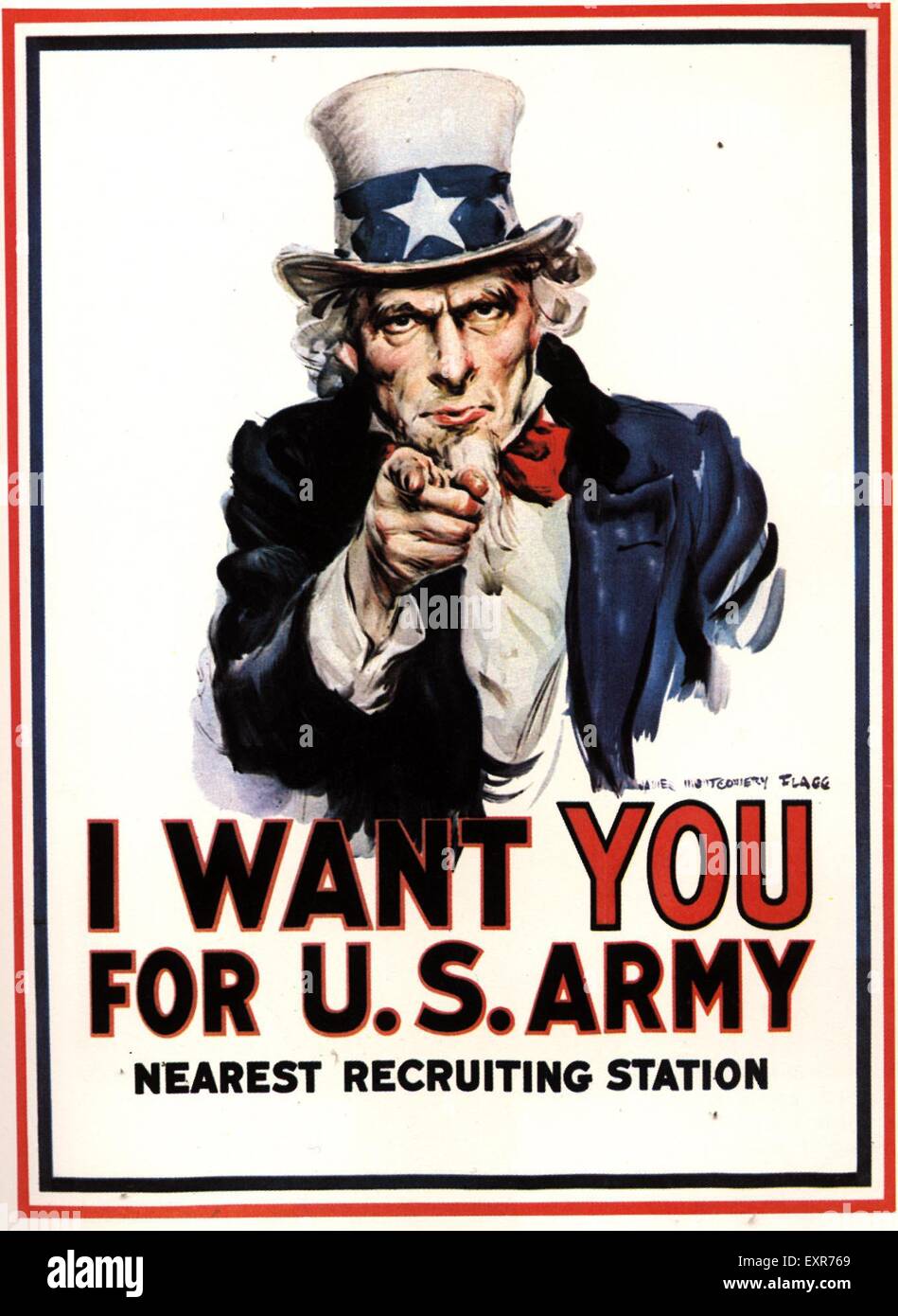 1910er Jahre USA Uncle Sam Poster Stockfoto