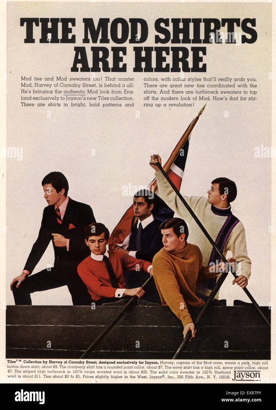 1960er Jahre UK Mod Fashion Magazin Anzeige Stockfoto