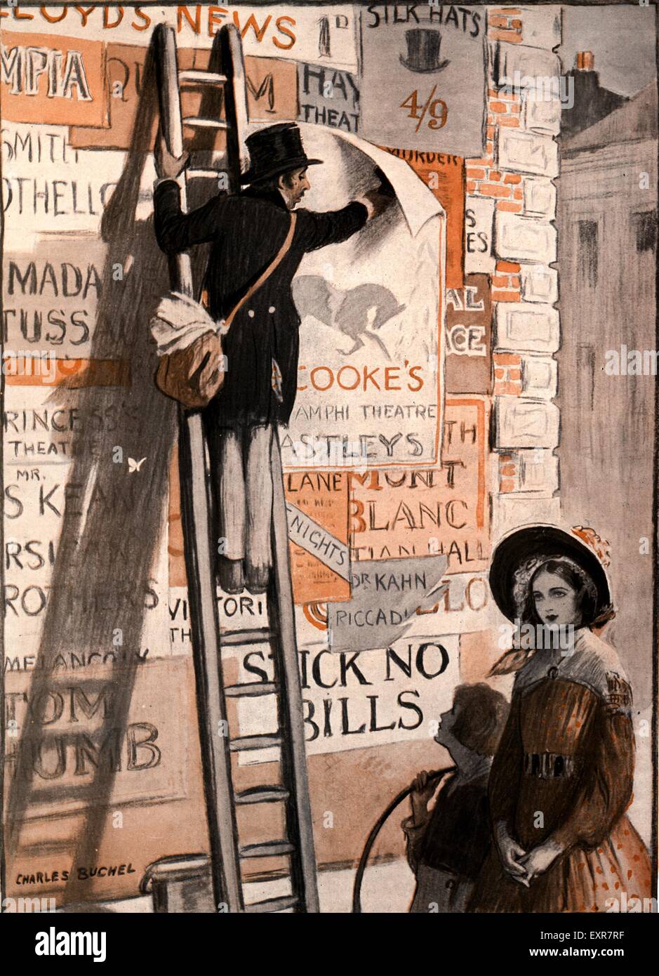1840er Jahren & Pre UK Plakate Poster Stockfoto