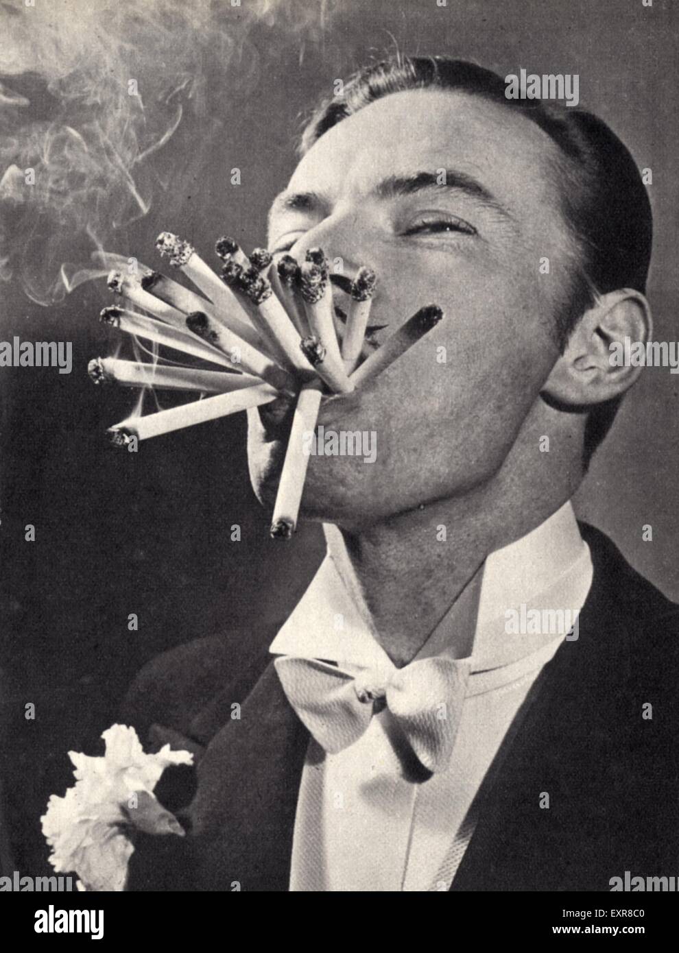 1930er Jahre UK Anti-Raucher Magazin Platte Stockfoto