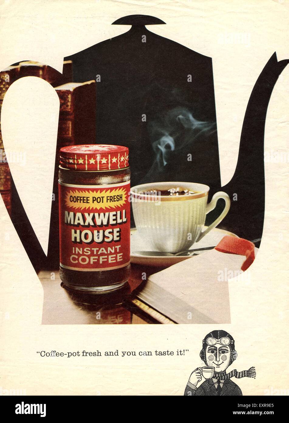 1960er Jahre UK Maxwell House Magazin Anzeige Stockfoto