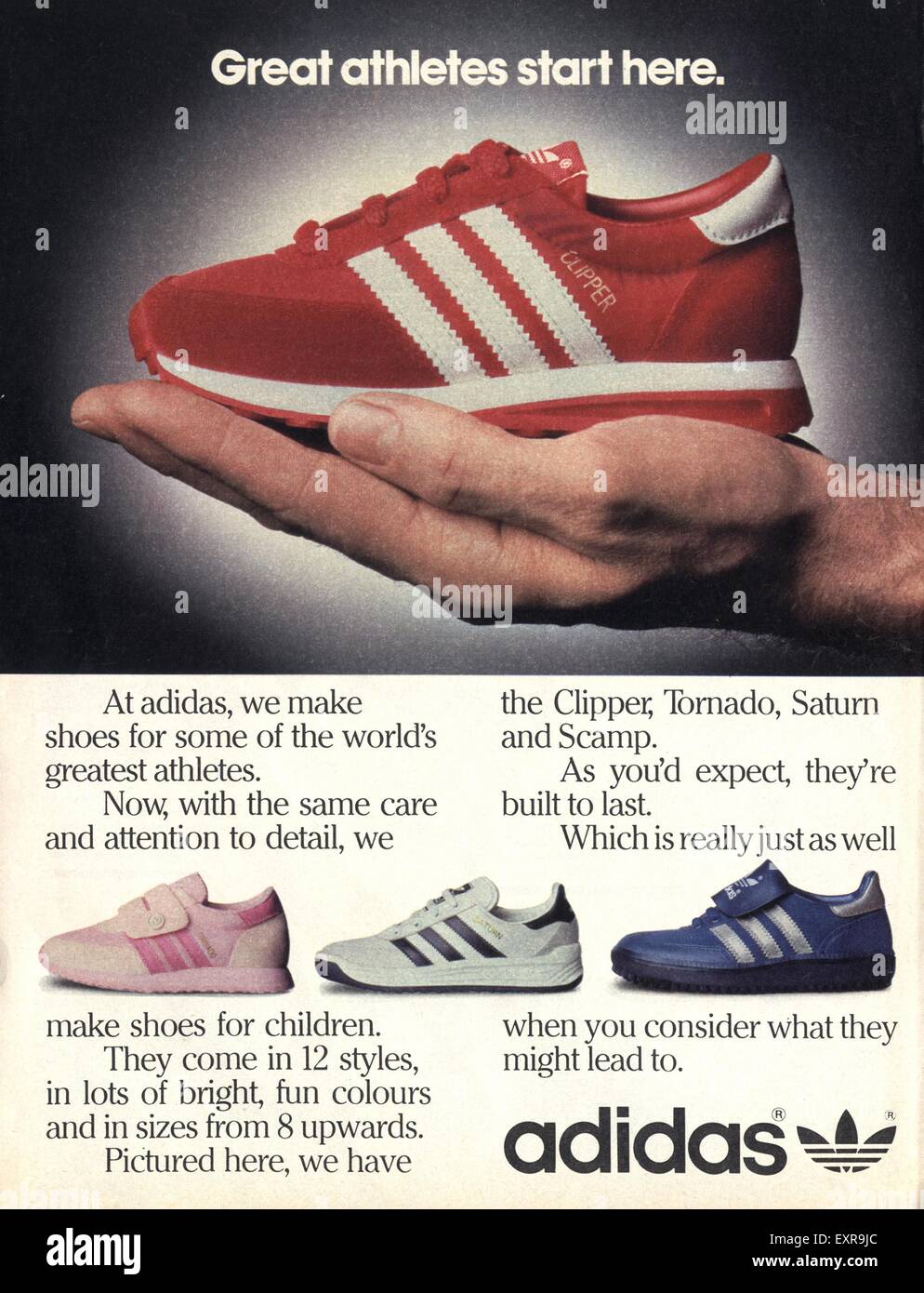 1970er Jahre UK Adidas Magazin Anzeige Stockfotografie - Alamy