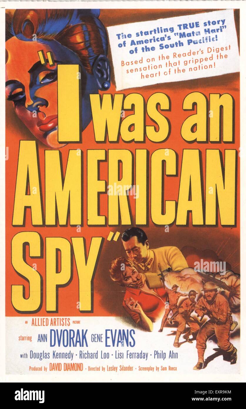 1940er Jahren USA ich war ein amerikanischer Spion Film Poster Stockfoto