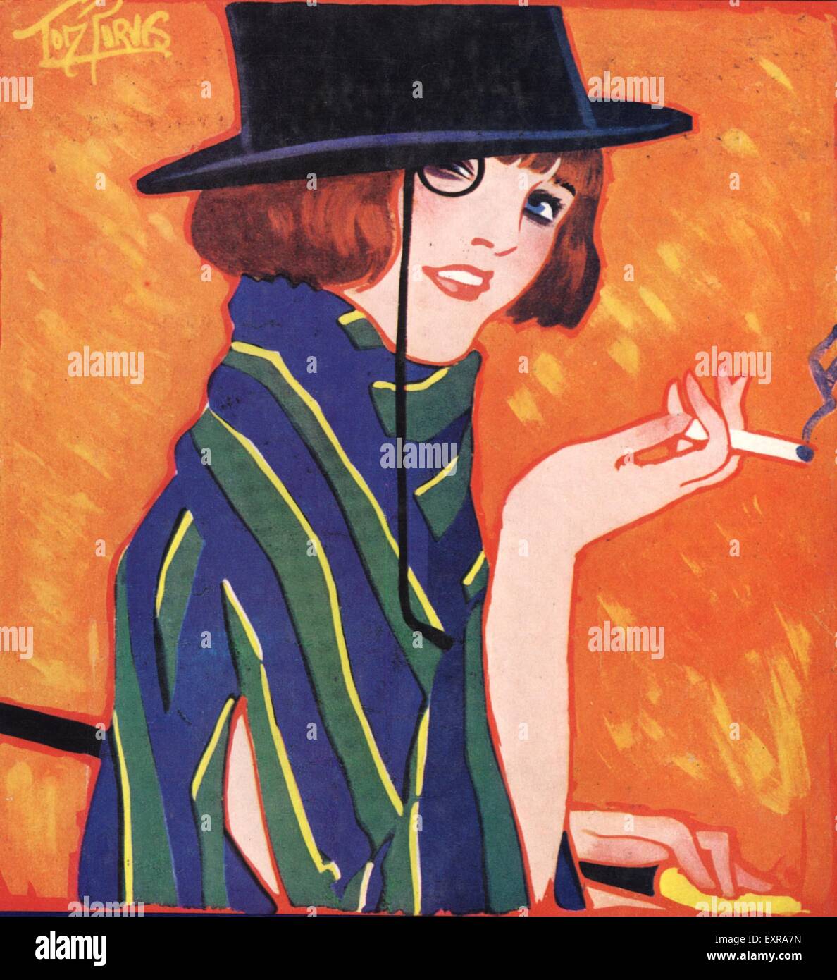 Anzeige der 1930er Jahre britischen Art-Deco-Rauchen-Magazin Stockfoto