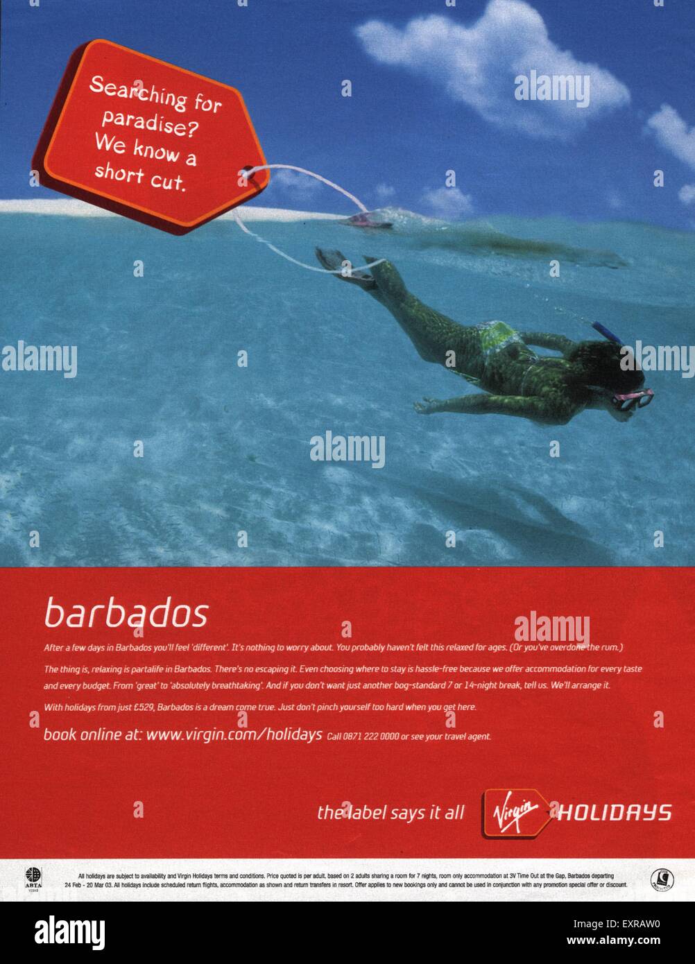 2000er Jahre UK Virgin Magazin Anzeige Stockfoto