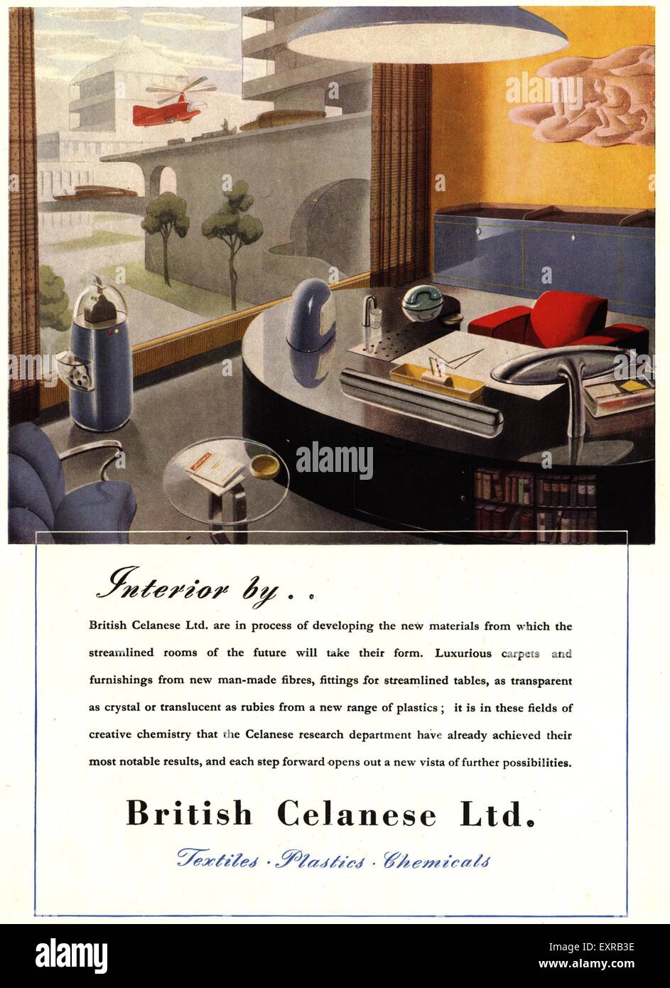 1940er Jahre UK Celanese Magazin Anzeige Stockfoto