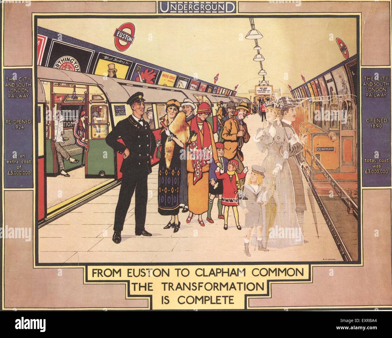 1920er Jahren Großbritannien die U-Bahnen Poster Stockfoto