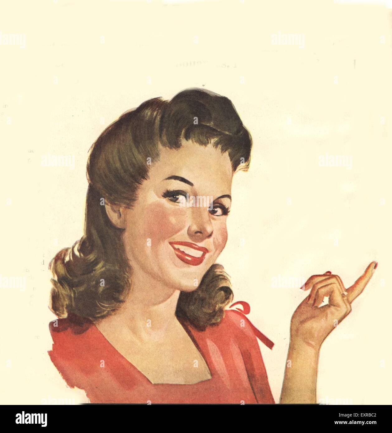 1950er Jahren USA Qual Tanten Portraits Magazin Platte Stockfoto