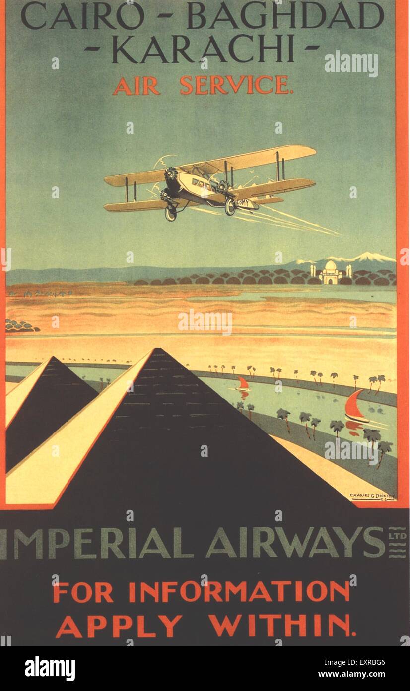 1920er Jahre UK Imperial Airways Poster Stockfoto