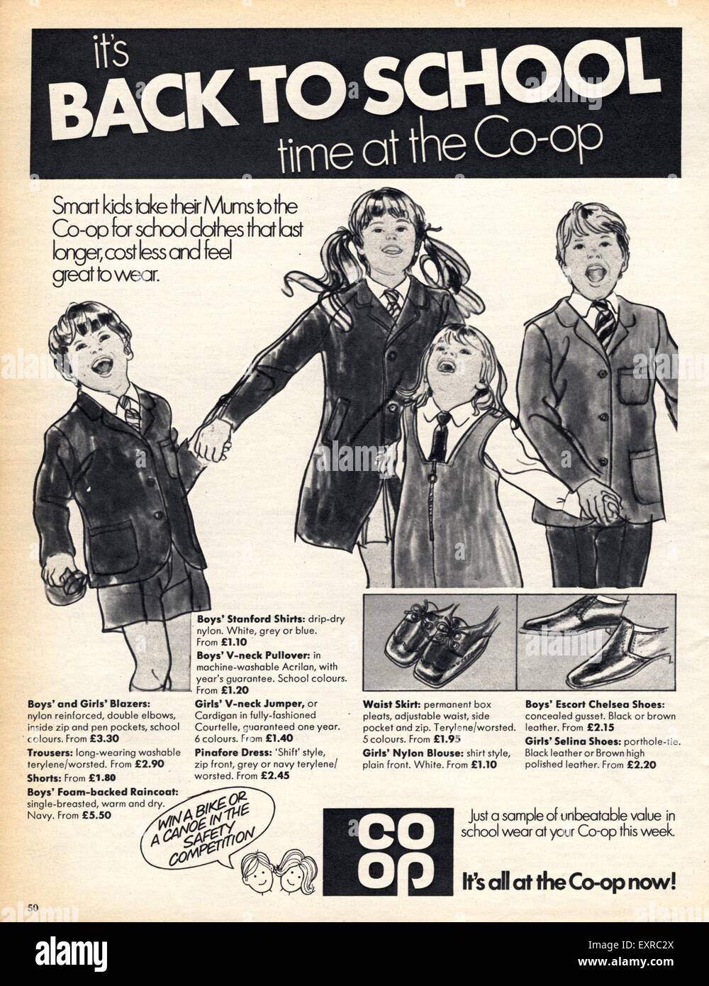 1970er Jahre UK Koop-Magazin Anzeige Stockfoto