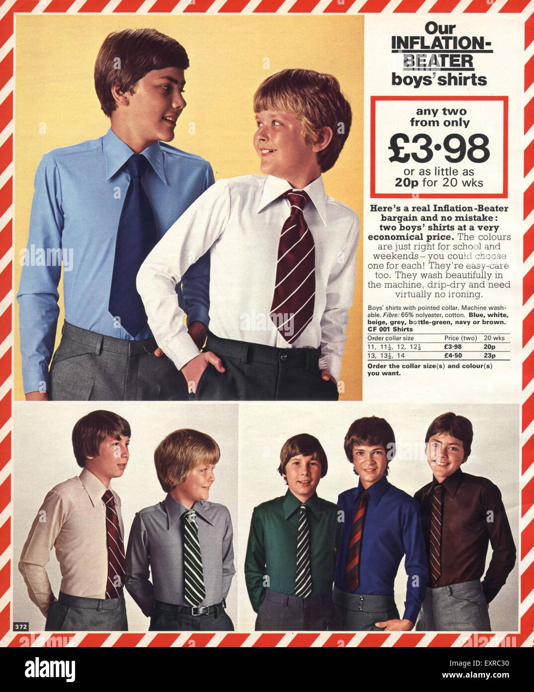 1970er Jahre UK Schule Uniformen Katalog / Broschüre Platte Stockfoto
