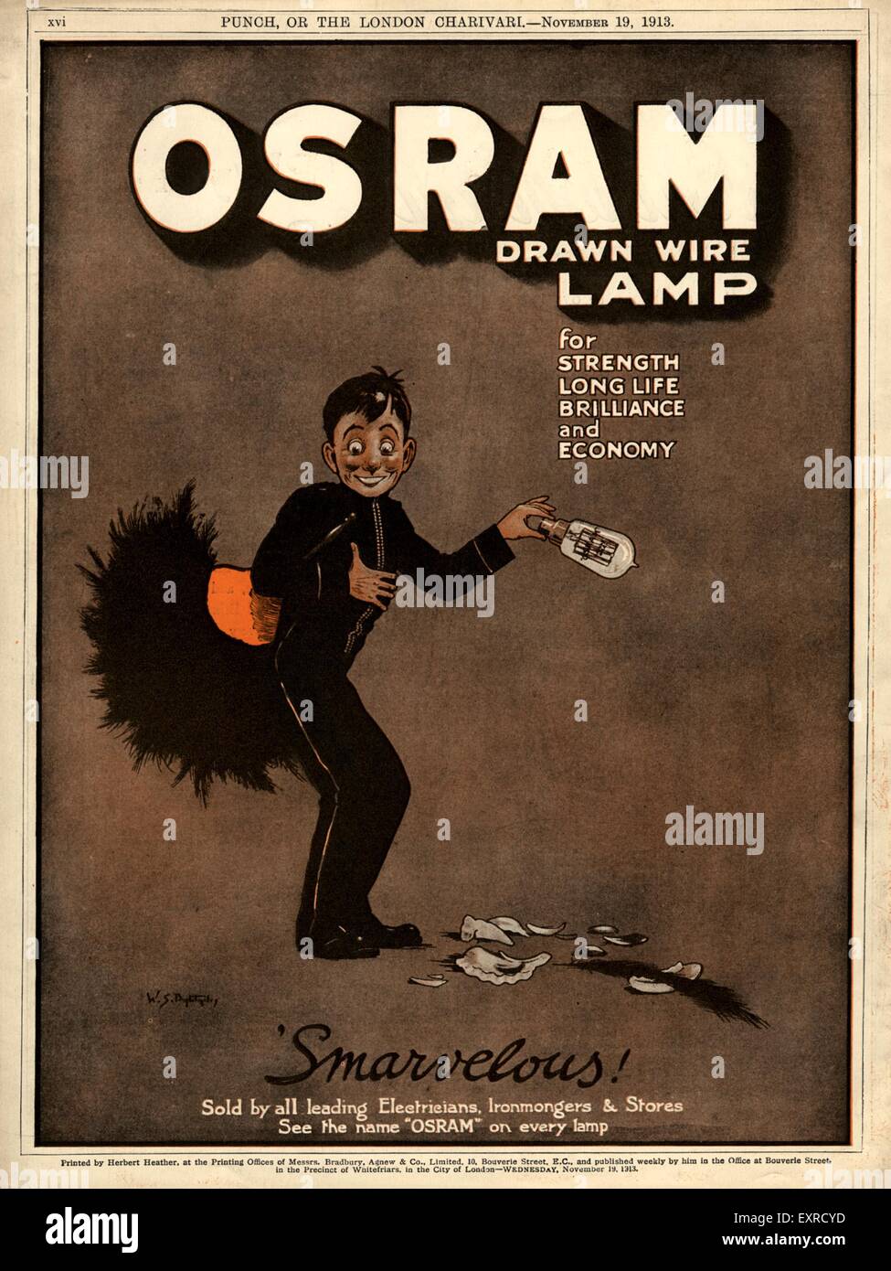 1910er Jahre UK Osram Magazin Anzeige Stockfoto