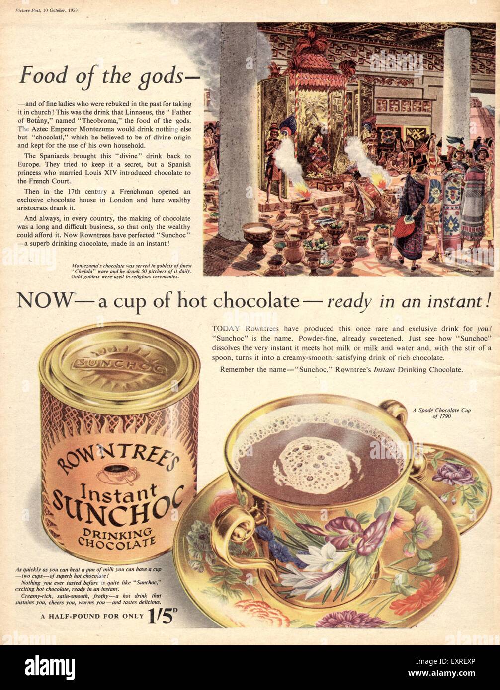1950er Jahre UK Rowntree Magazin Anzeige Stockfoto