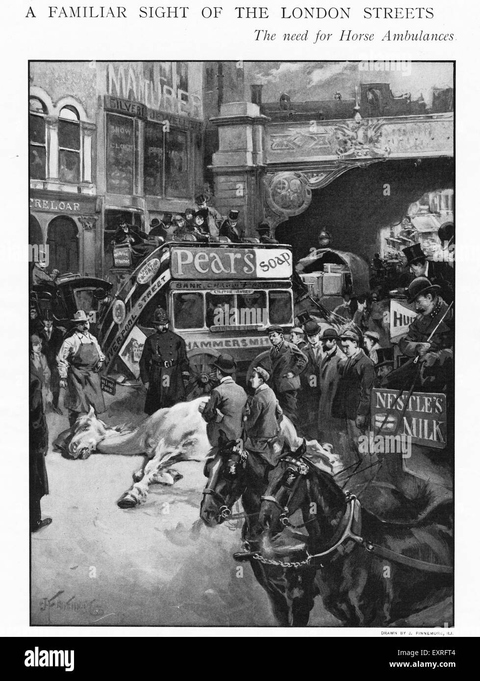 1900 s UK London Transport Magazin Platte Stockfoto
