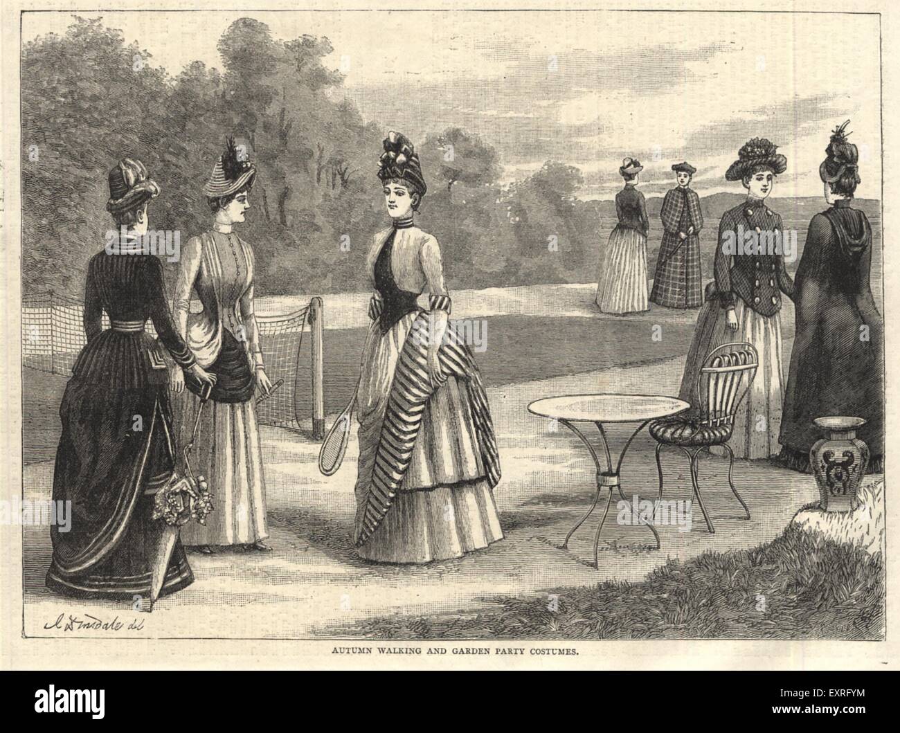 1880 s UK Tennis Magazin Platte Stockfoto
