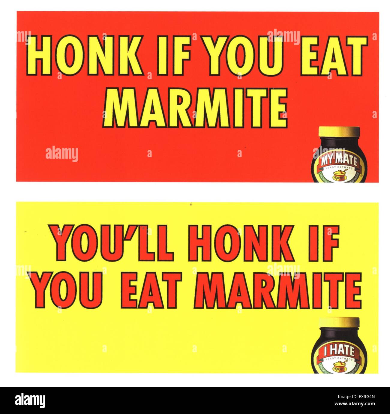 2000er Jahre UK Marmite Poster Stockfoto