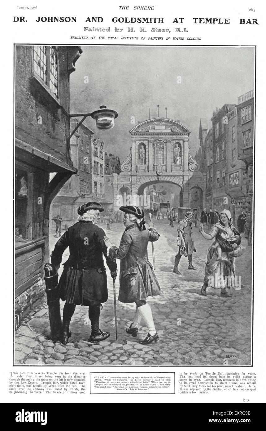 1900 s UK Dr. Johnson Magazin Platte Stockfoto