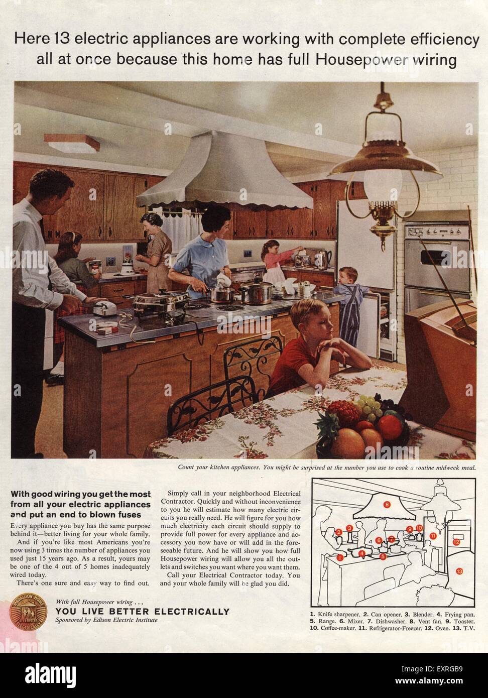 1960er Jahren USA Edison Magazin Anzeige Stockfoto