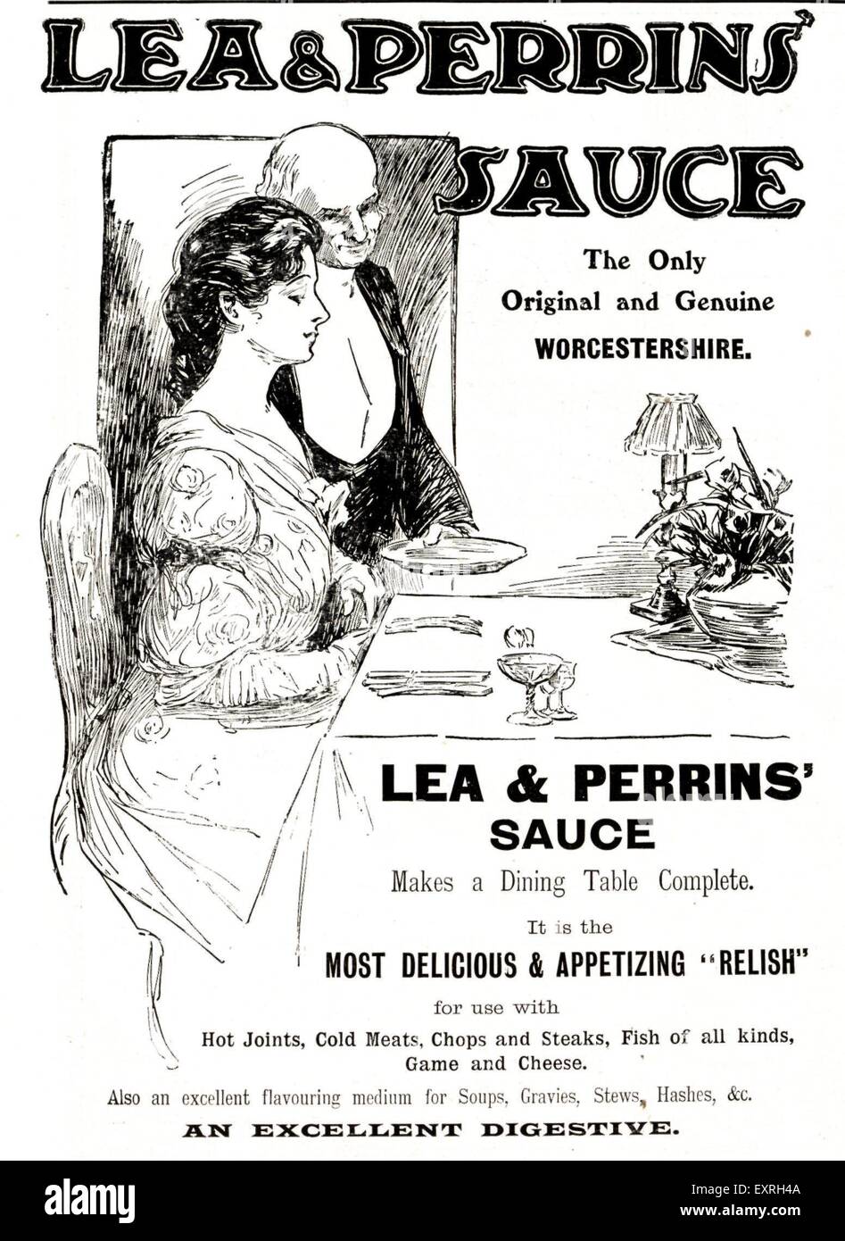 1900 s UK Lea & Perrins Magazin Anzeige Stockfoto