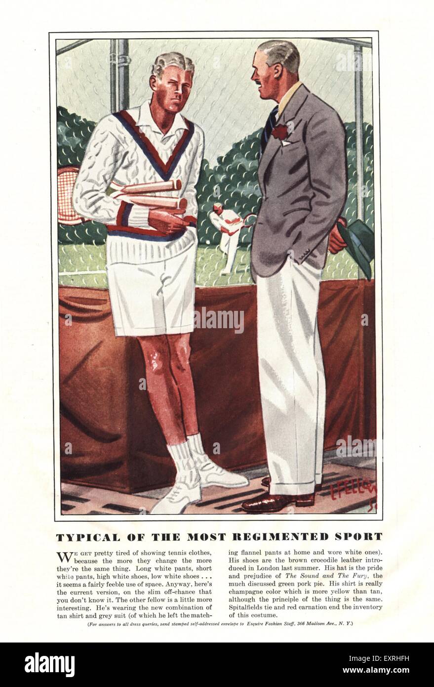 1930er Jahren USA Esquire Magazin Platte Stockfoto