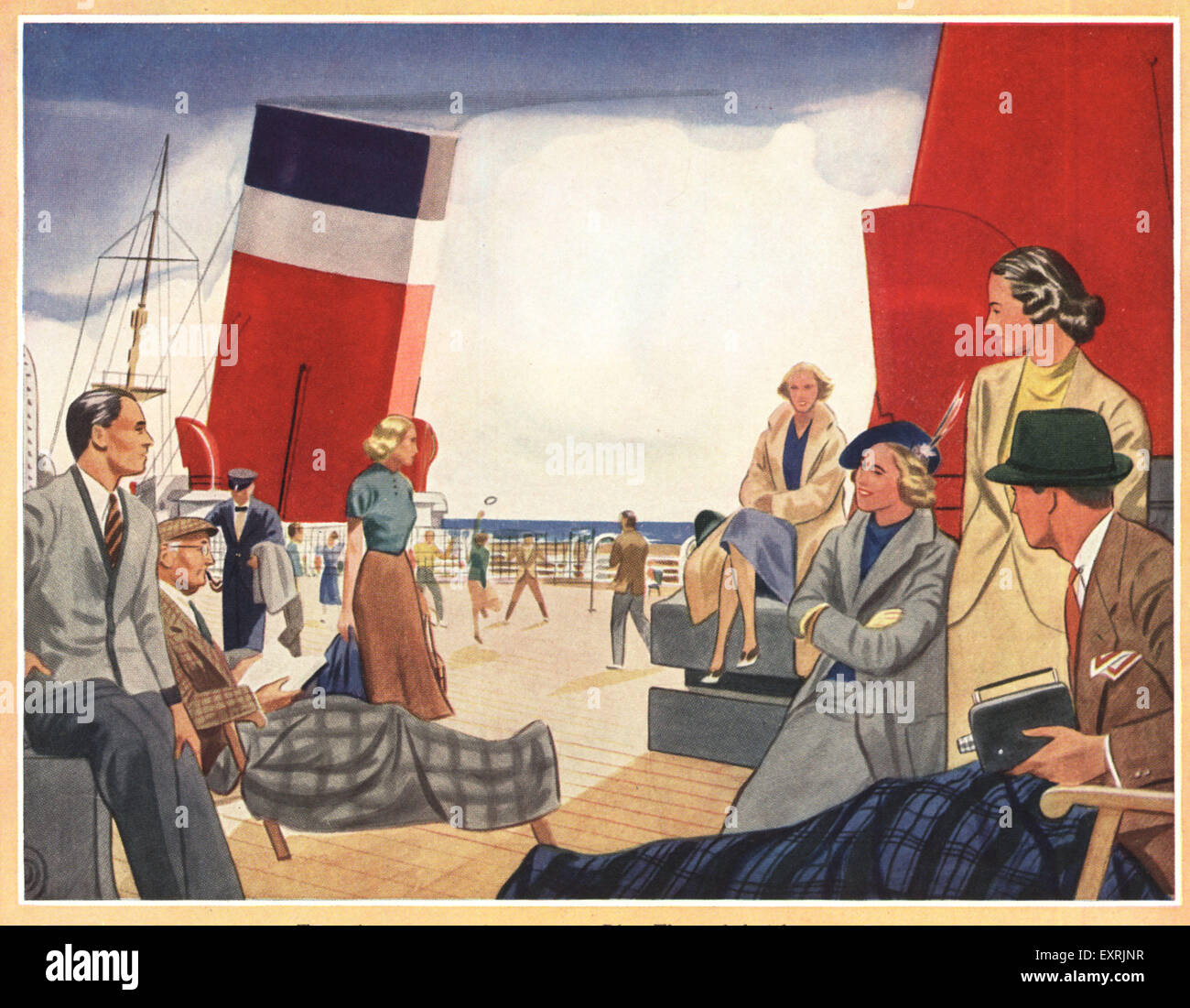 1930er Jahren USA Kreuzfahrt Schiffe Magazin Platte Stockfoto