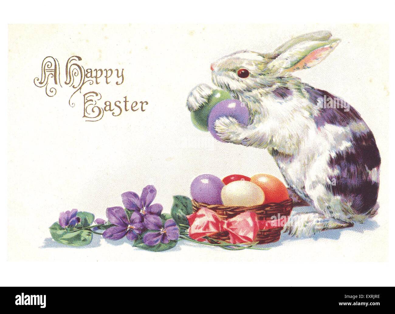 1890er Jahren USA Easter Bunny Grußkarte Stockfoto