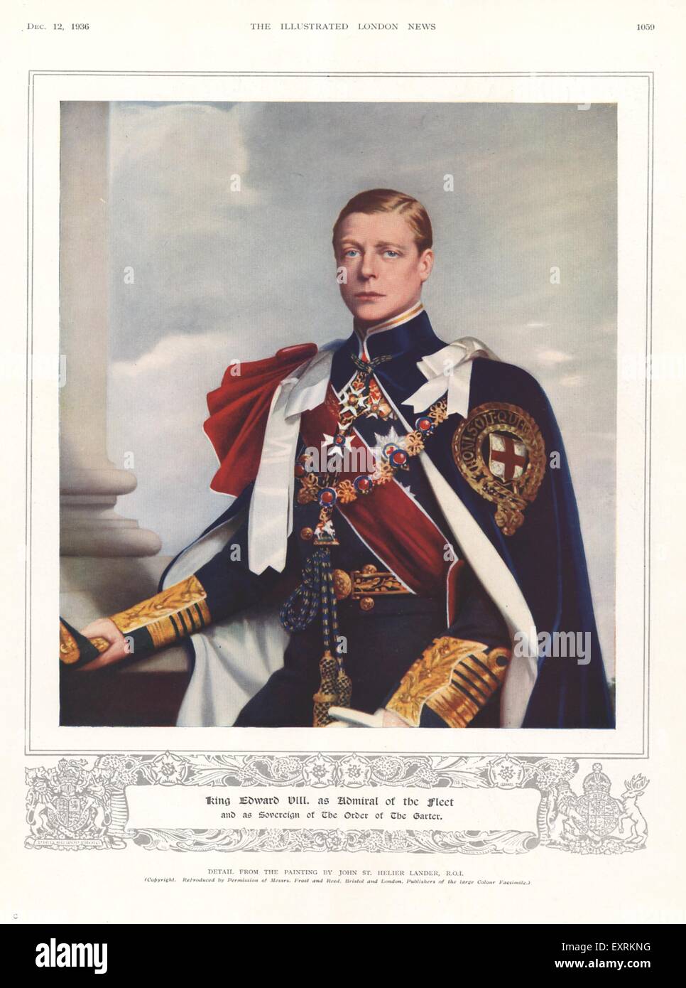 1930er Jahre britische König Edward VIII Magazin Platte Stockfoto
