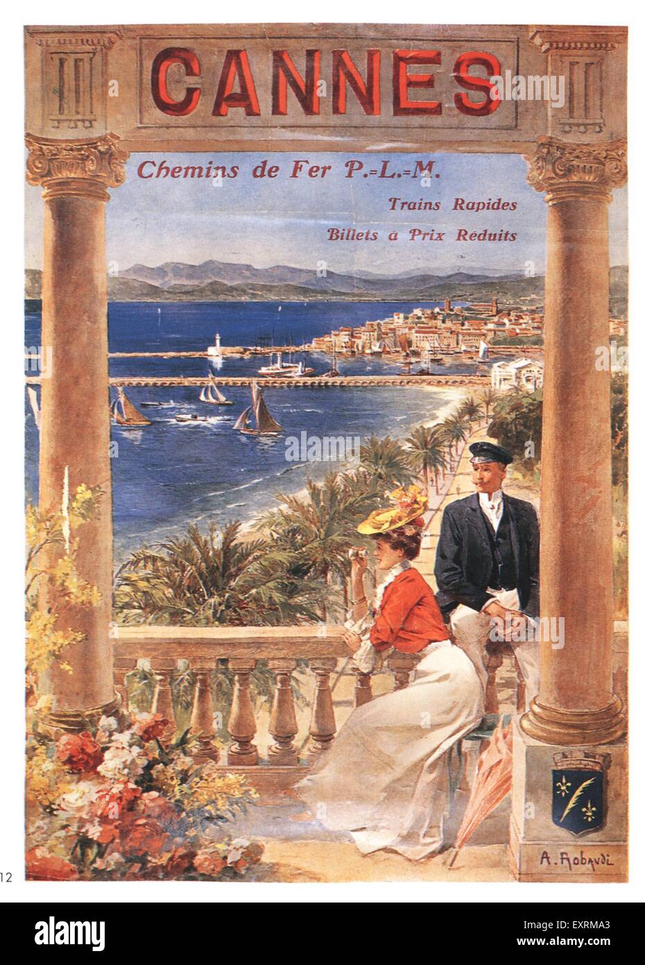 1910er Jahre Frankreich Cannes Poster Stockfoto