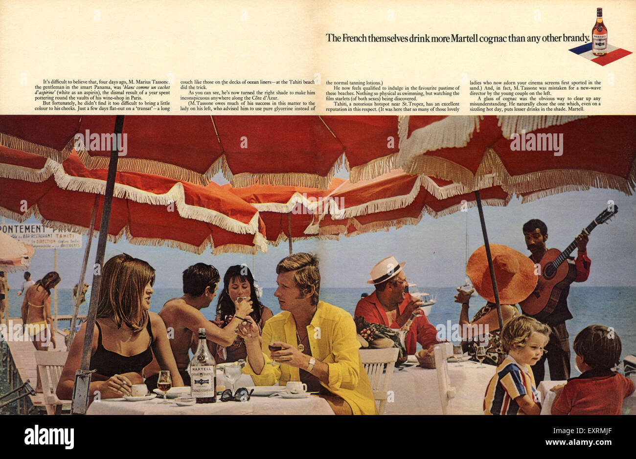 1970er Jahre UK Martell Magazin Anzeige Stockfoto