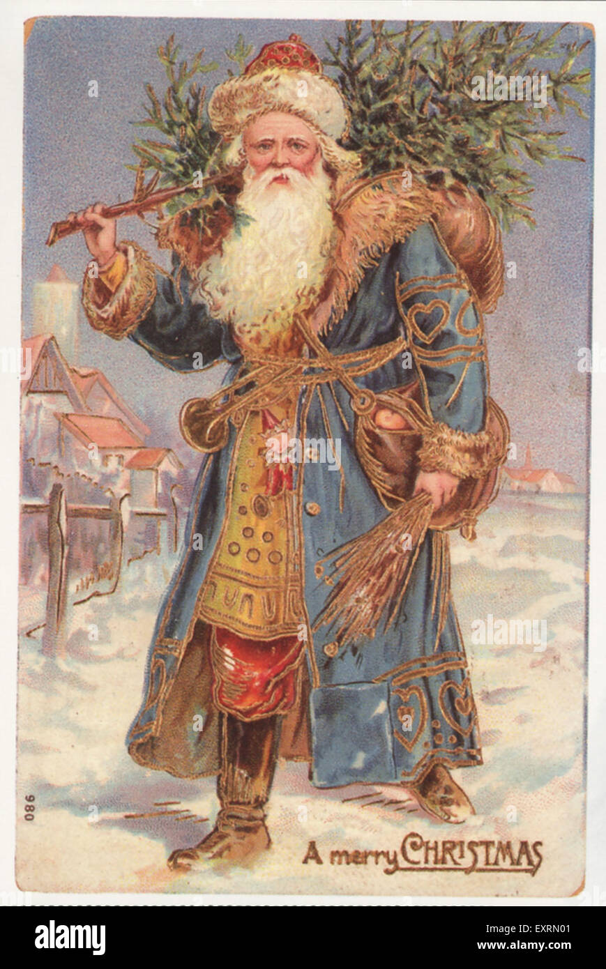 1900er Jahre USA Weihnachten Grußkarte Stockfoto