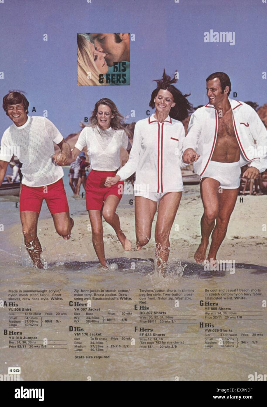 1970er Jahre UK Strände Mode Katalog / Broschüre Platte Stockfoto